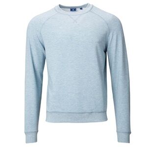 FootJoy Men's Dri-Release French Terry Golf Crewneck Pullover Med Grey/blue